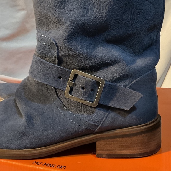 Miz Mooz Draper Blue Suede Ankle Boots - Picture 3 of 7